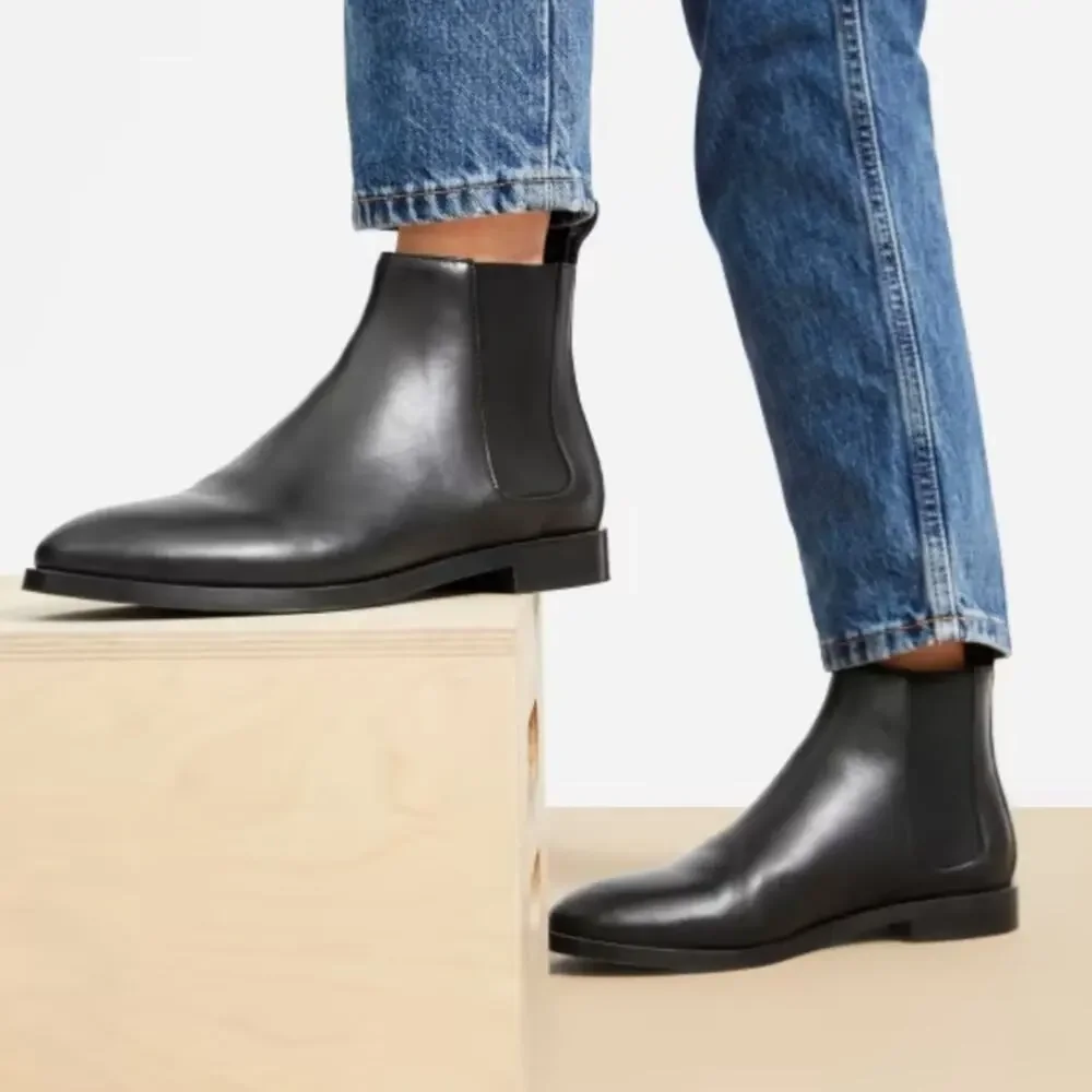 NEW Everlane The New Modern Chelsea Boot Black Italian Leather Ankle Bootie 6